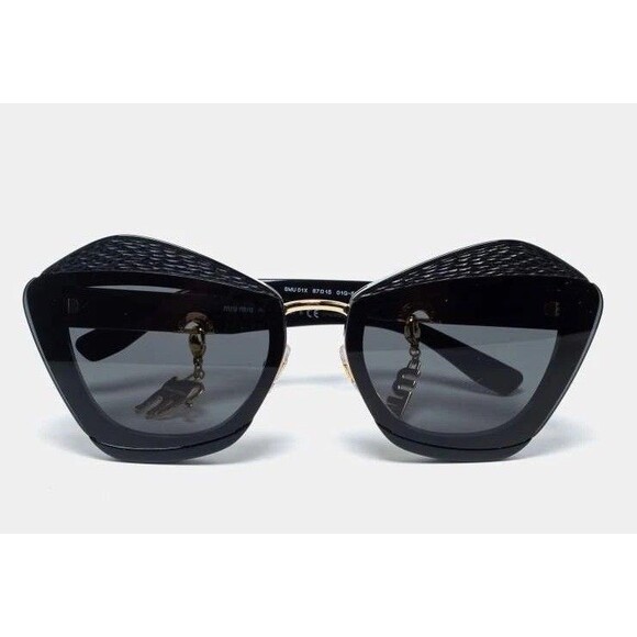 Miu Miu black and Gold frame sunglasses SMU 01X 67 15 06F -0A7 140 2N Made Italy main image 11